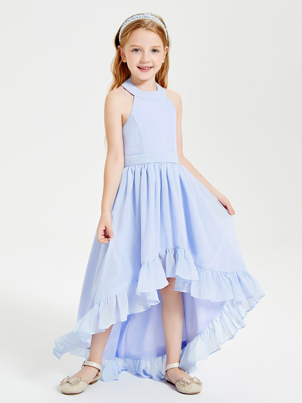 Vestidos Boho Para Damas De Honor Junior Con Falda AsiméTrica En Cascada Flamenco