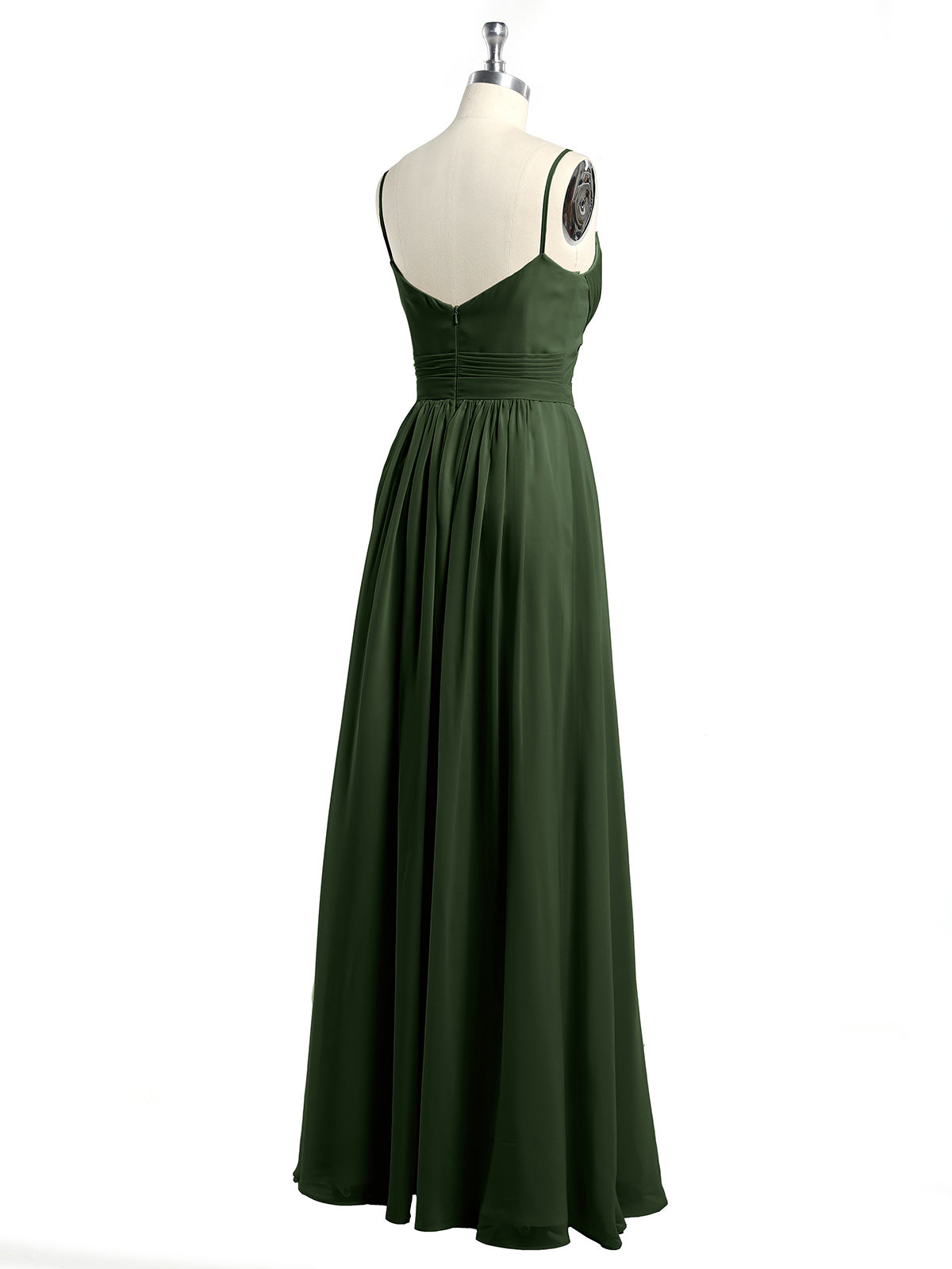 Vestidos con cuerpo plisado y tirantes finos cruzados Verde Oliva