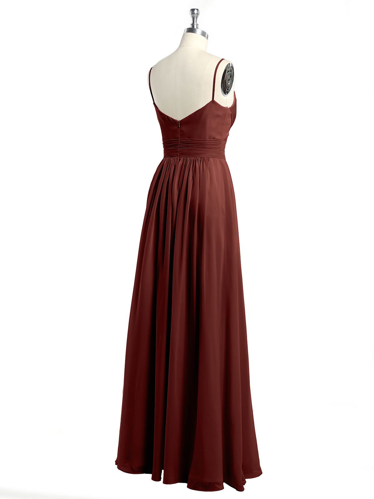 Vestidos con cuerpo plisado y tirantes finos cruzados Terracota