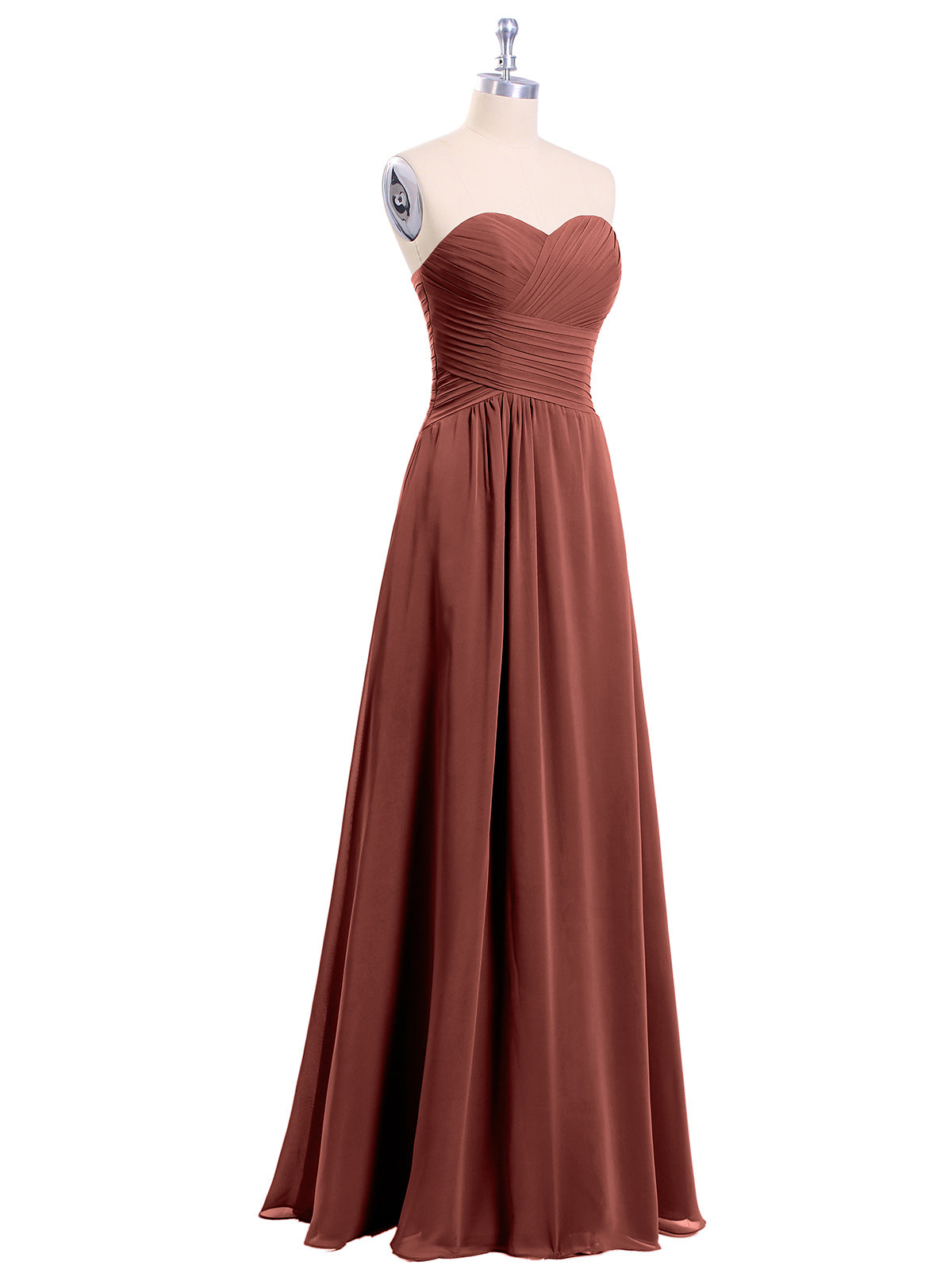 Joanne Sin Tirante Novio Gasa Vestidos Terracota Tallas Grandes