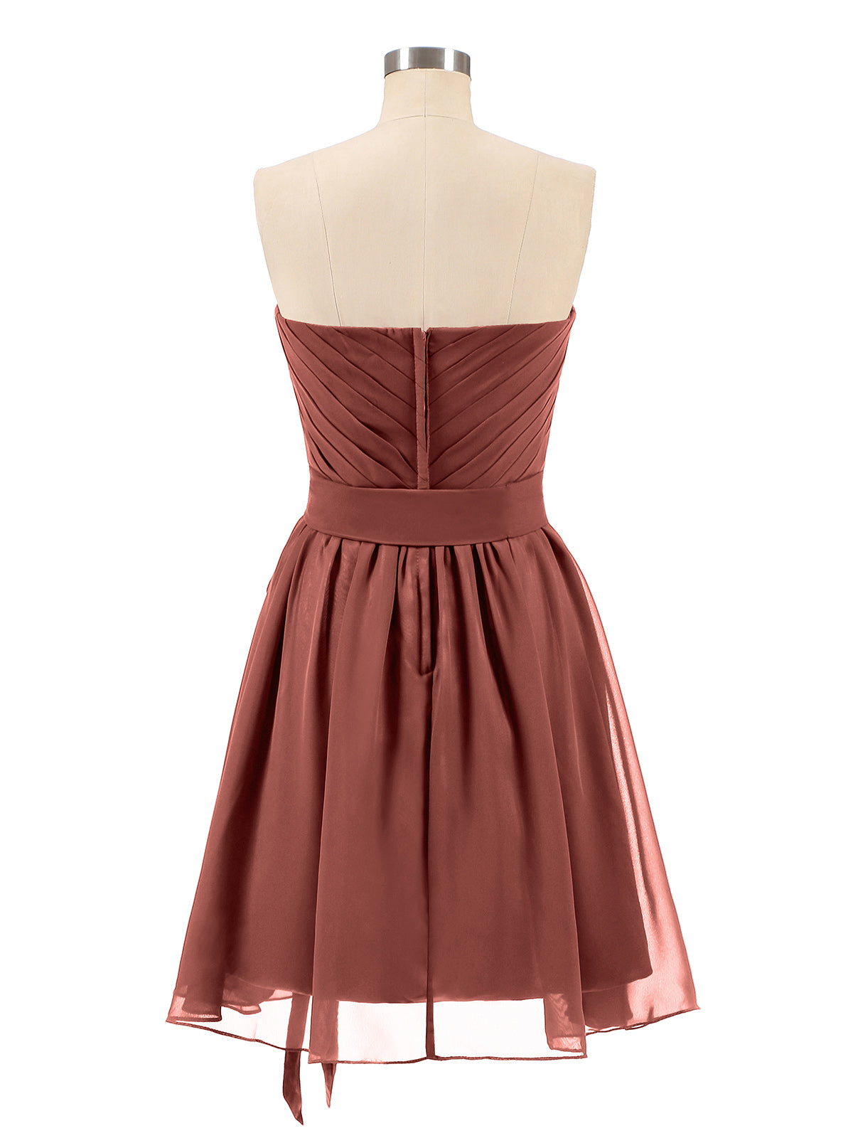 Stephanie Sin Tirante Novio Mini Vestidos Terracota