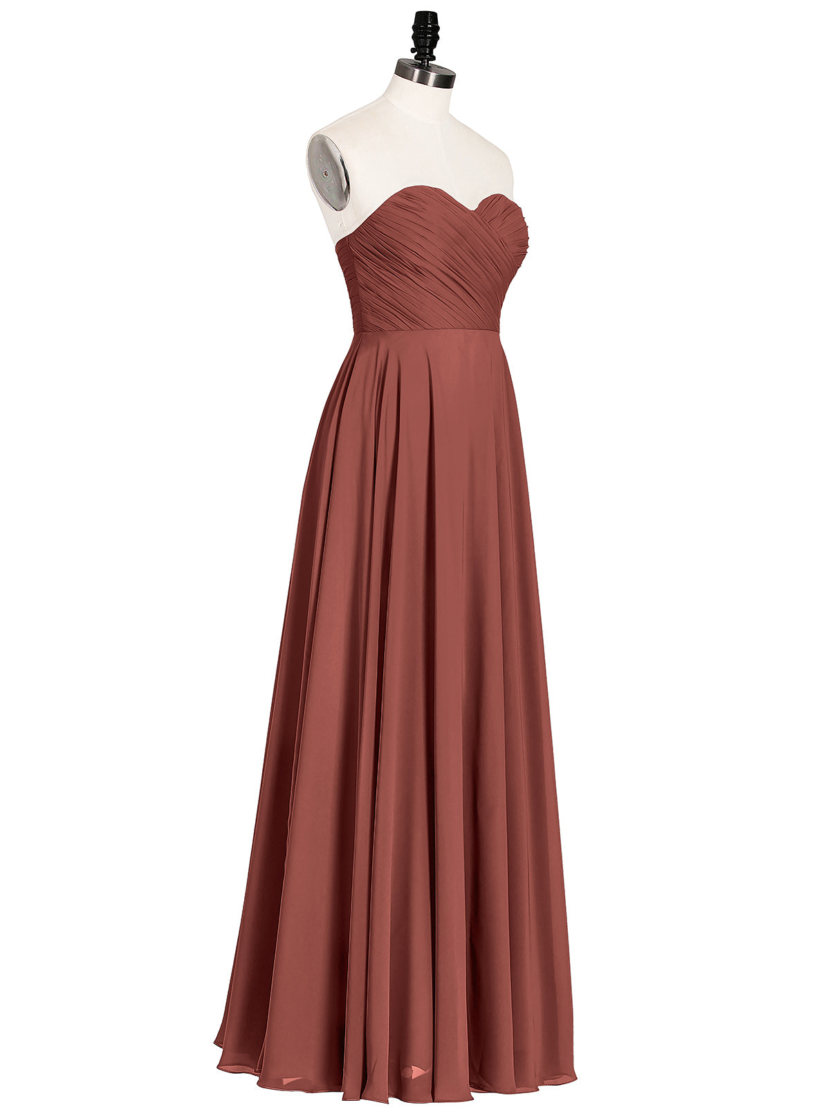 Wendy Sin Tirante Novio Maxi Vestido De Dama De Honor Terracota