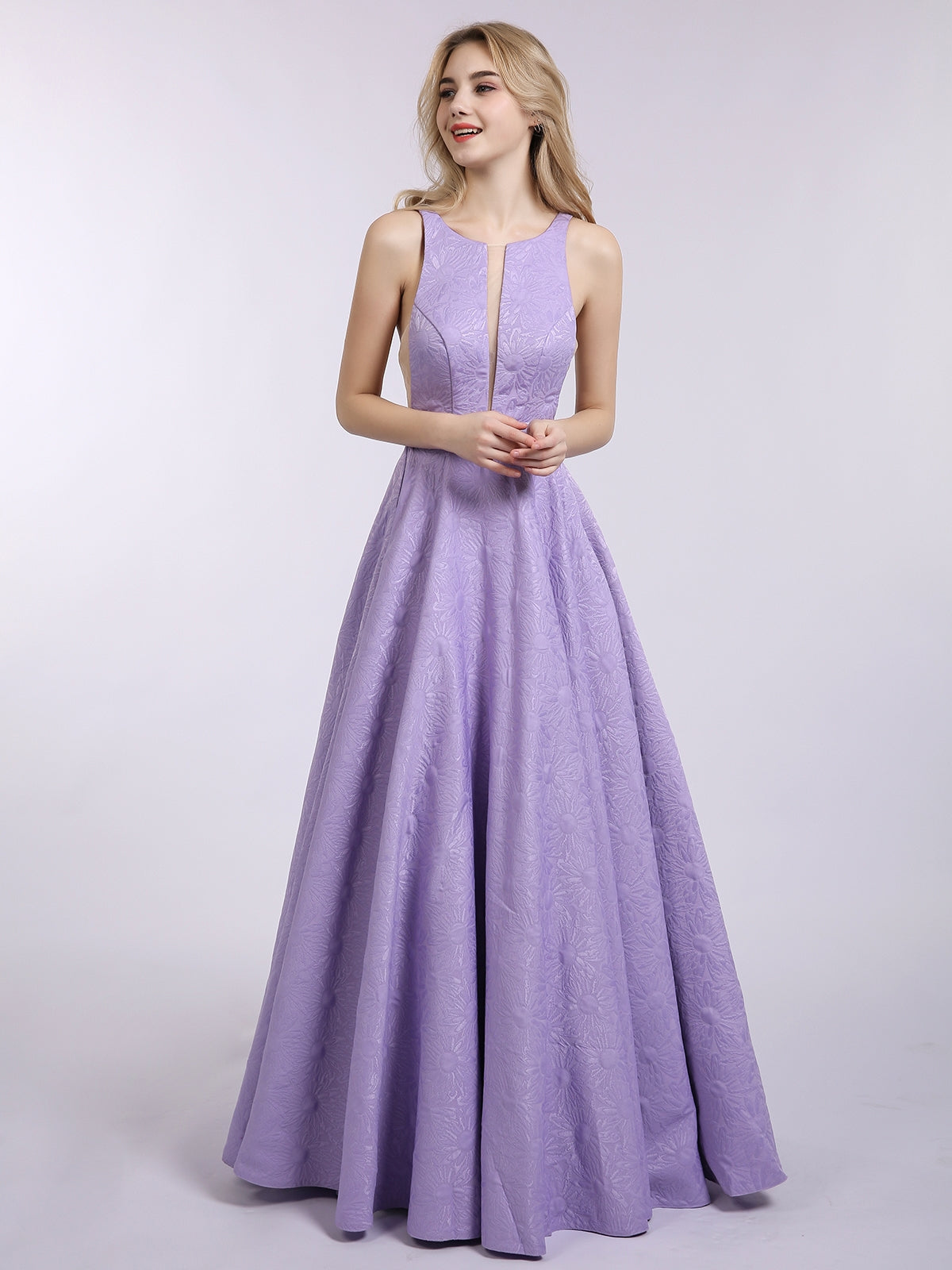 Princesa Largo Vestido Graduacion Floral Simple Lilac | BABARONI – babaroni-es