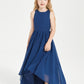 Los Vestidos AsiméTricos Para Damas De Honor Junior Con Escote En Forma De Cucharada Azul Marino