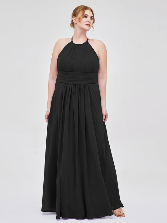Alaia Cabestro Gasa Largo Corte Con Encaje Tirante Black Tallas Grandes