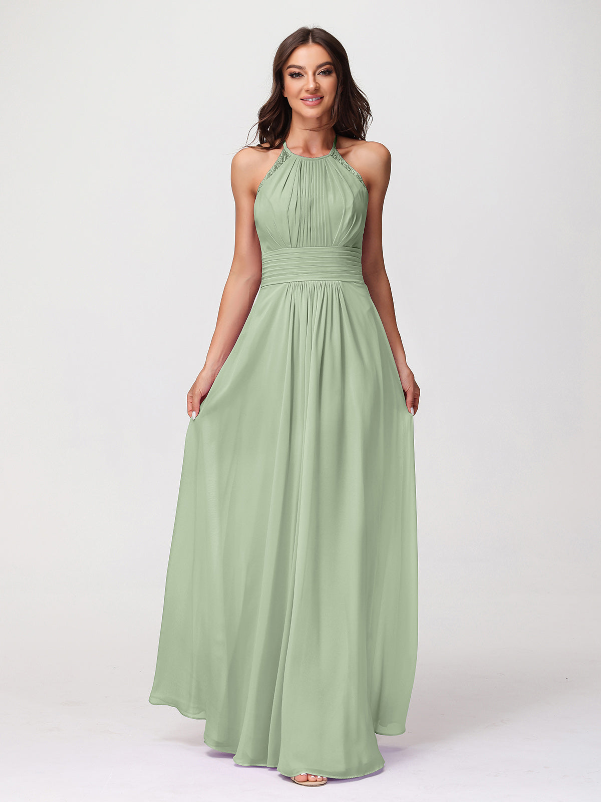 Vestidos color verde jade online para damas de honor