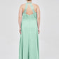 Alaia Cabestro Gasa Largo Corte Con Encaje Tirante Mint Green Tallas Grandes