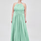 Alaia Cabestro Gasa Largo Corte Con Encaje Tirante Mint Green Tallas Grandes