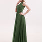 Alice Encaje Y Gasa Vestido Con Cremallera En Espalda Verde Oliva Tallas Grandes
