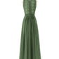 Alice Encaje Y Gasa Vestido Con Cremallera En Espalda Verde Oliva Tallas Grandes