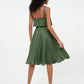 Vestidos cortos de chiffon con tirantes para la dama de honor con falda redonda Verde Oliva Tallas Grandes