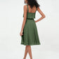 Vestidos cortos de chiffon con tirantes para la dama de honor con falda redonda Verde Oliva Tallas Grandes