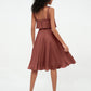 Vestidos cortos de chiffon con tirantes para la dama de honor con falda redonda Terracota Tallas Grandes