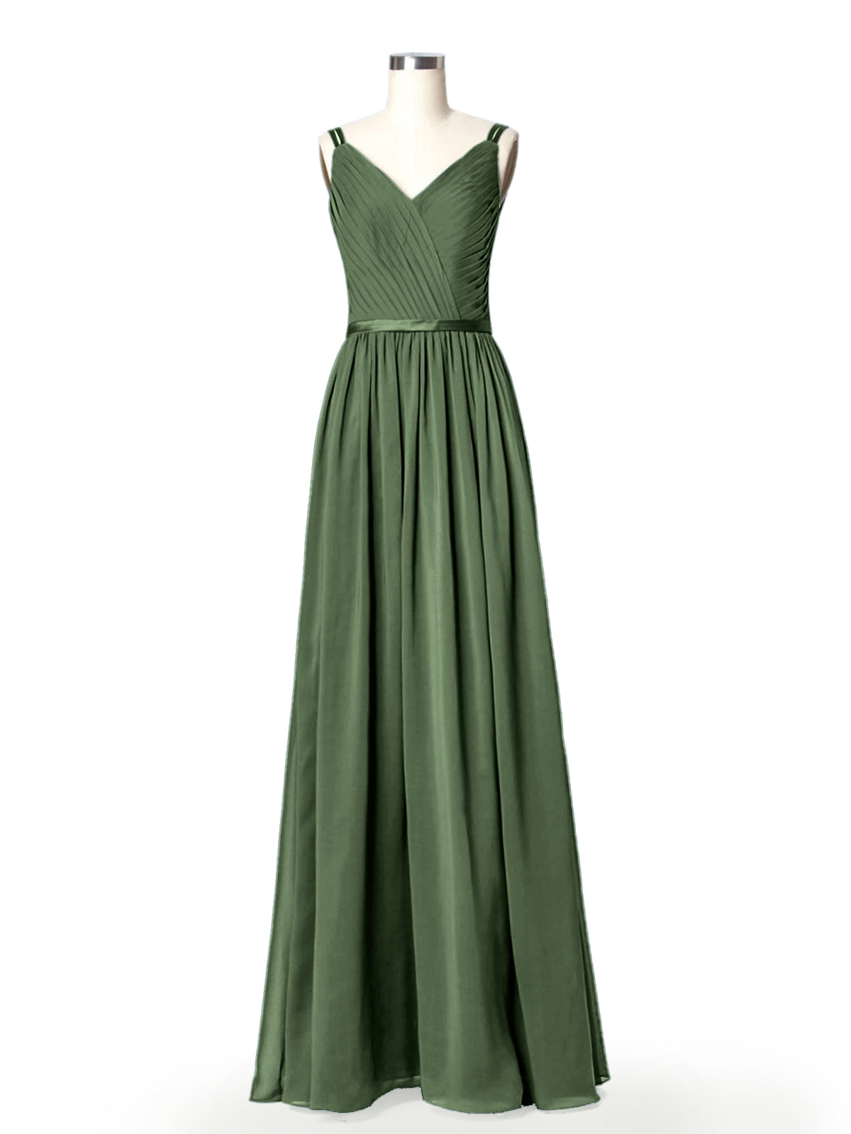 Annabelle Doble Tirantes Gasa Vestidos De Dama De Honor Verde Oliva Tallas Grandes