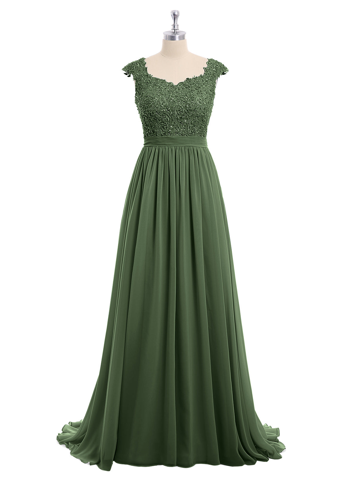 Brook Novio Vestido Con Aplicaciones Y Cuentas Verde Oliva Tallas Grandes