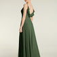 Vestidos con tirantes finos y escote en V con abertura Verde Oliva Tallas Grandes