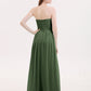 Darlene Sin Tirante Novio Vestido De Dama De Honor Con Apertura Verde Oliva Tallas Grandes