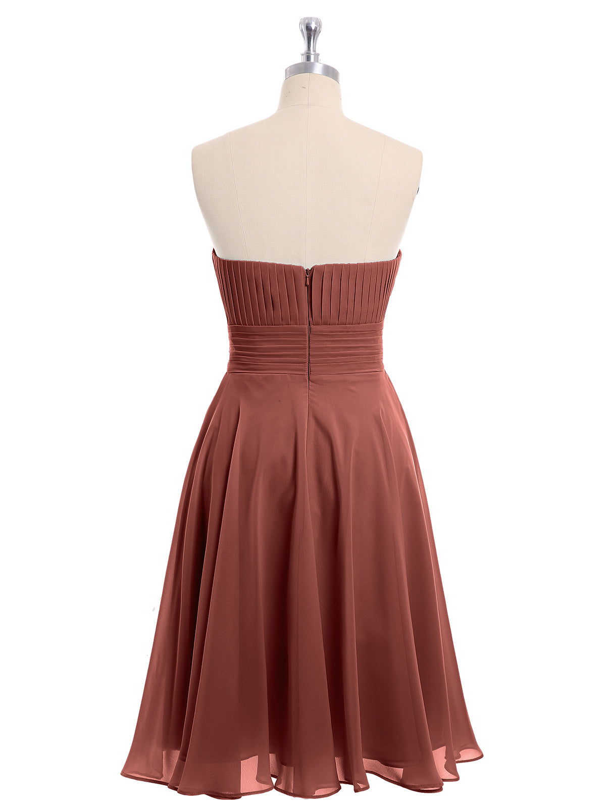 Deirdre Justo En Frente Sin Tirante Corto Corte De Dama De Honor Terracota