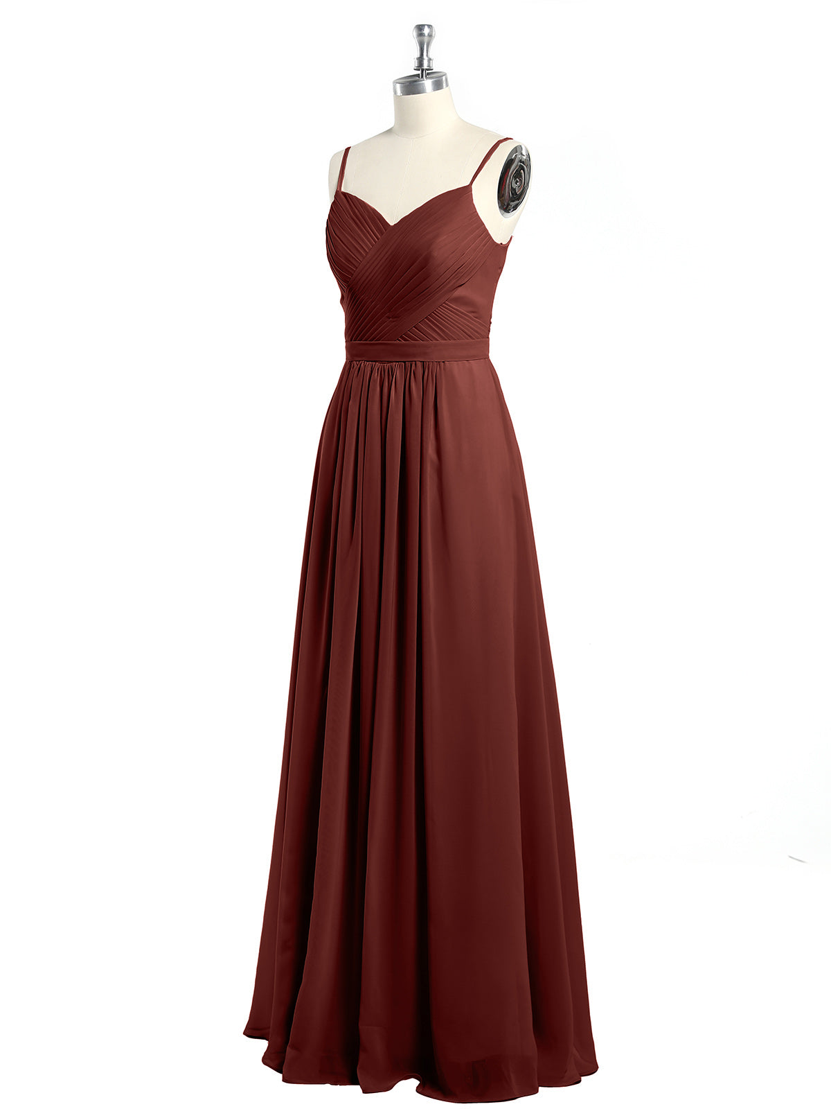 Vestidos con cuerpo plisado y tirantes finos cruzados Terracota