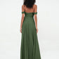 Vestidos imperio de hombros descubiertos con escote en forma de corazón Verde Oliva Tallas Grandes