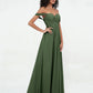 Vestidos imperio de hombros descubiertos con escote en forma de corazón Verde Oliva Tallas Grandes
