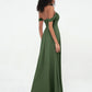Vestidos imperio de hombros descubiertos con escote en forma de corazón Verde Oliva Tallas Grandes