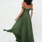Vestidos imperio de hombros descubiertos con escote en forma de corazón Verde Oliva Tallas Grandes