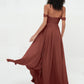 Vestidos imperio de hombros descubiertos con escote en forma de corazón Terracota