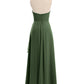 Dominic Sin Tirante Novio Largo Vestido Con Cuentas Verde Oliva Tallas Grandes