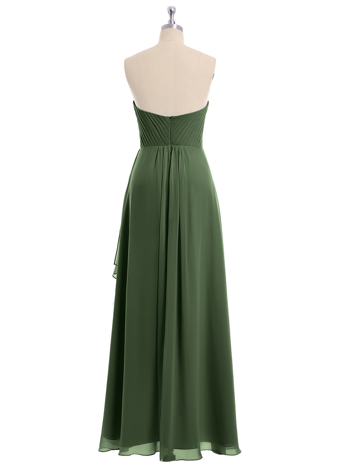 Dominic Sin Tirante Novio Largo Vestido Con Cuentas Verde Oliva Tallas Grandes