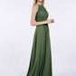 Doris Cabestro Gasa Maxi Vestido De Dama De Honor Verde Oliva Tallas Grandes