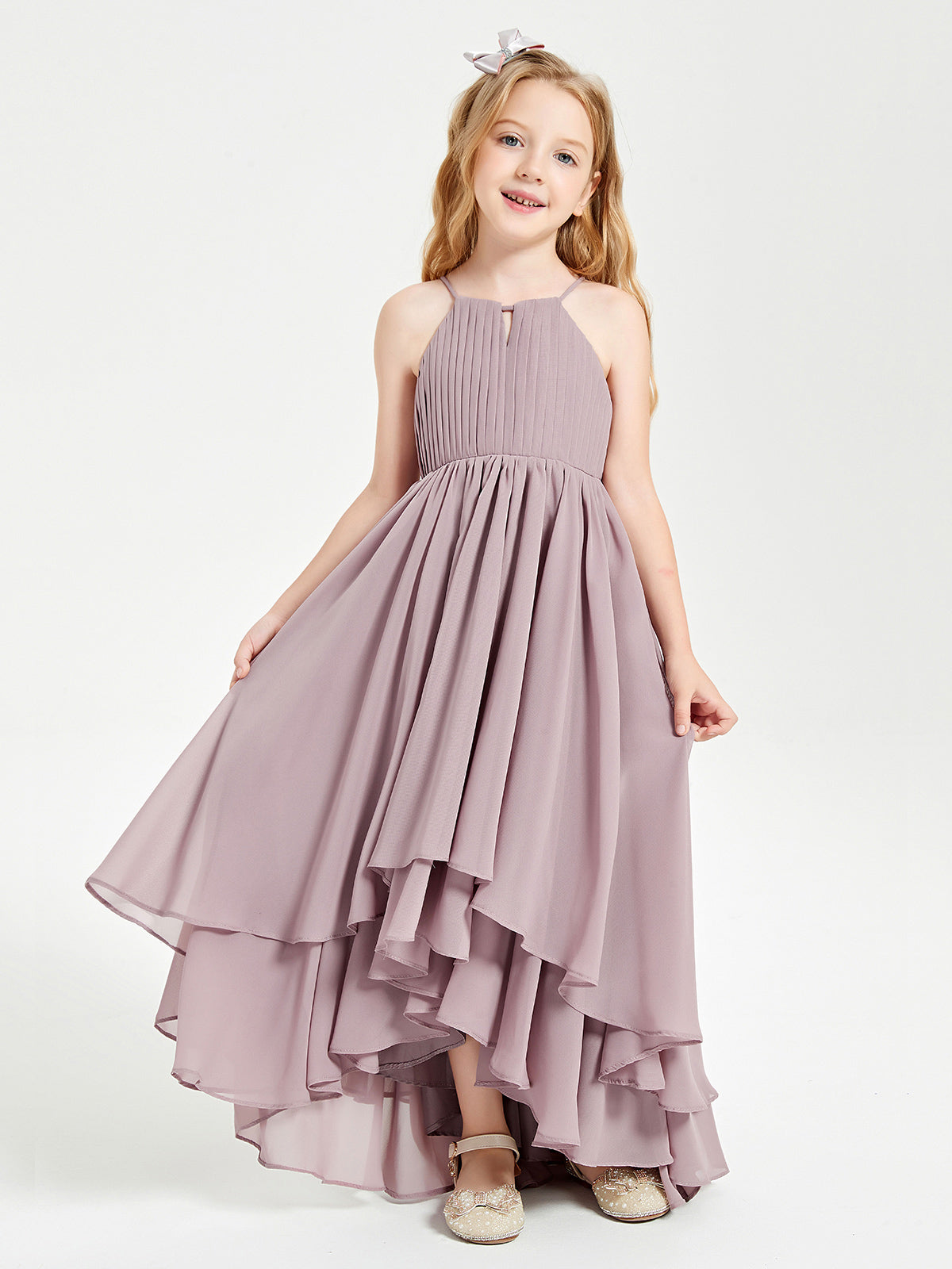 Vestidos De Dama De Honor Junior De Chiffón Asimétricos Flamenco