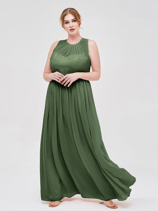 Edith Espejismo Vestido De Dama De Honor Hasta El Topillo Verde Oliva Tallas Grandes