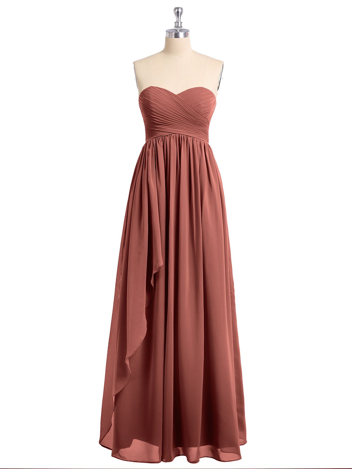 Edwina Novio Corte Imperial Gasa Corte De Dama De Honor Terracota