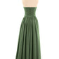 Eileen Gasa Vestidos De Dama De Honor Con Corpino Plisado Y Cruzado Verde Oliva