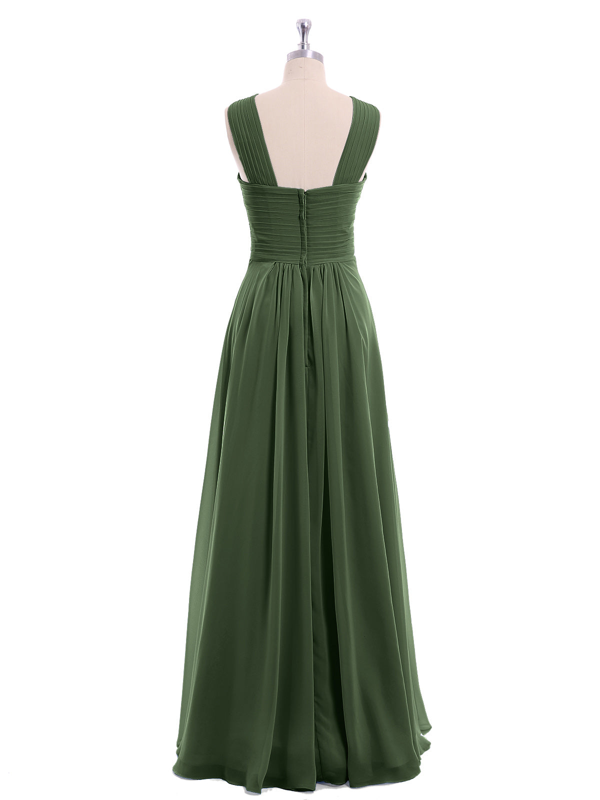 Eleanora Hombro Cruzado Tirante Gasa Vestido Con Corte Imperial Verde Oliva Tallas Grandes