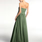 Elizabeth Sin Tirante Novio Gasa Vestidos Verde Oliva