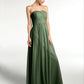 Elizabeth Sin Tirante Novio Gasa Vestidos Verde Oliva