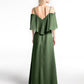 Vestido maxi con hombros descubiertos y volante superpuesto Verde Oliva Tallas Grandes