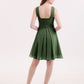Ethel Cruzado Delante Imperial Cintura Corto Vestido De Dama De Honor Verde Oliva Tallas Grandes