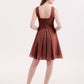Ethel Cruzado Delante Imperial Cintura Corto Vestido De Dama De Honor Terracota