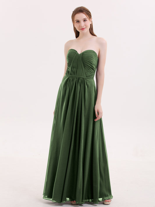 Evangeline Sin Tirante Novio Vestidos De Dama De Honor Verde Oliva Tallas Grandes