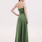 Evangeline Sin Tirante Novio Vestidos De Dama De Honor Verde Oliva