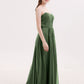 Evangeline Sin Tirante Novio Vestidos De Dama De Honor Verde Oliva