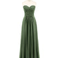 Evangeline Sin Tirante Novio Vestidos De Dama De Honor Verde Oliva