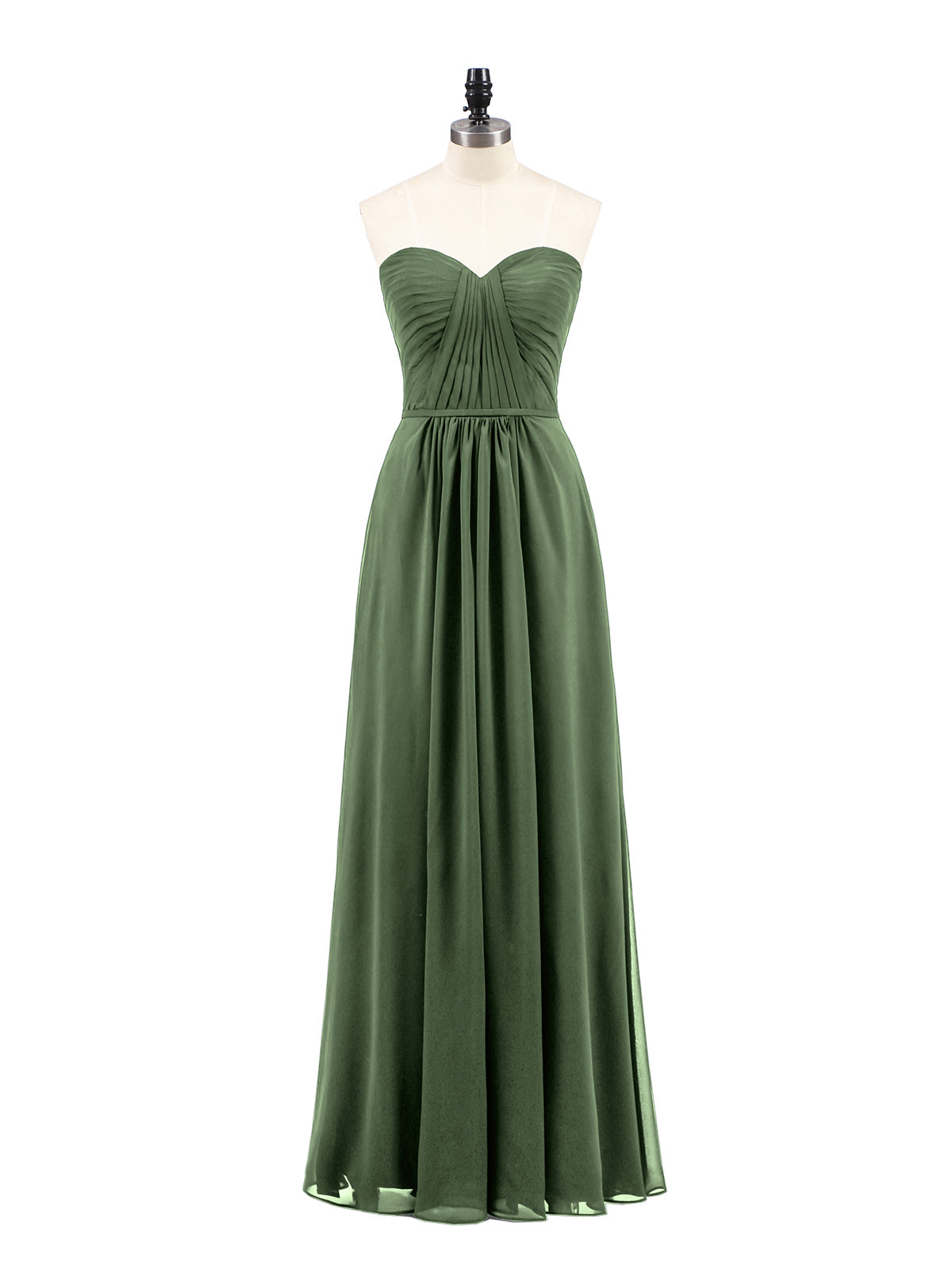 Evangeline Sin Tirante Novio Vestidos De Dama De Honor Verde Oliva