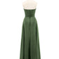 Evangeline Sin Tirante Novio Vestidos De Dama De Honor Verde Oliva