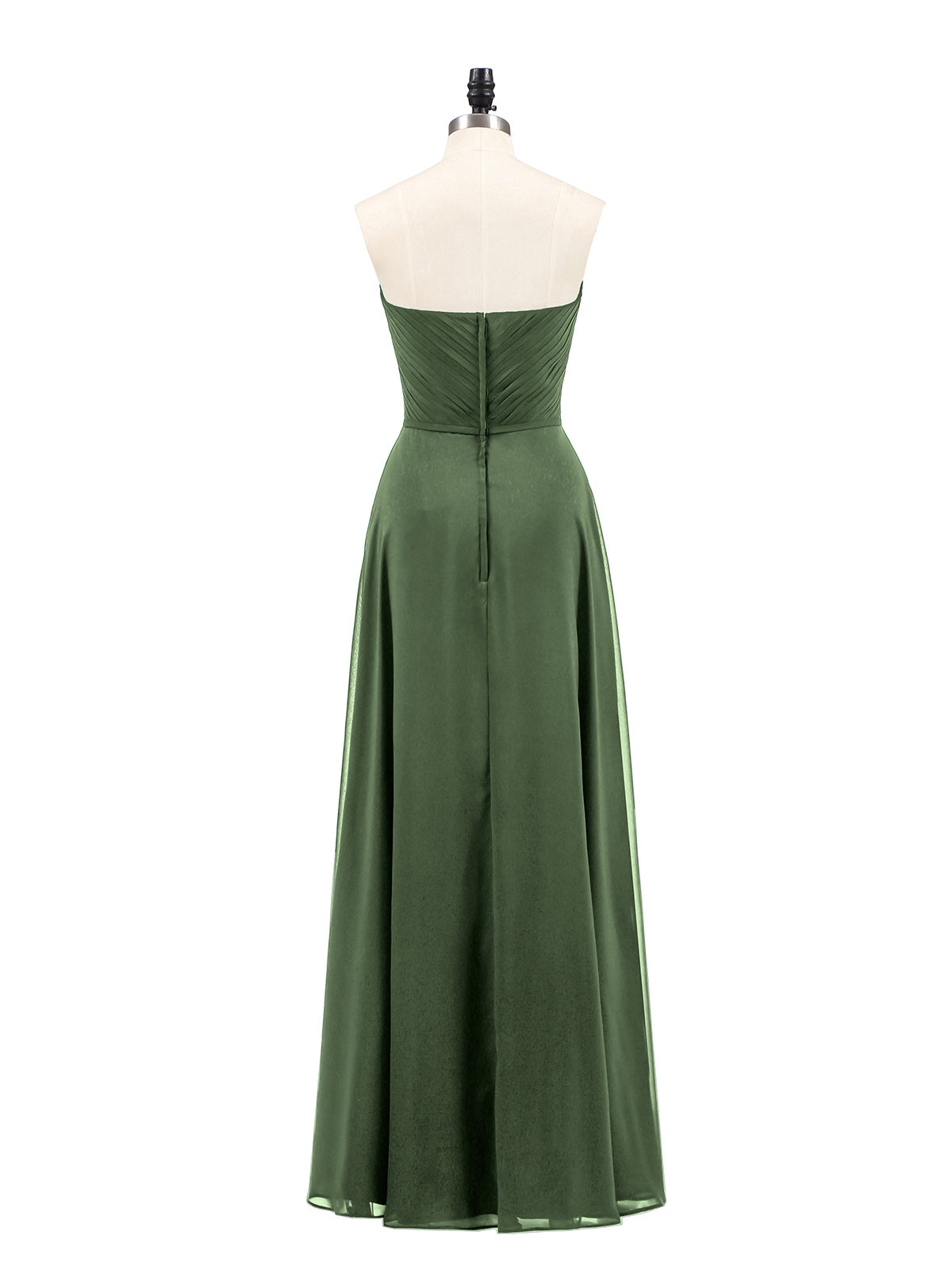 Evangeline Sin Tirante Novio Vestidos De Dama De Honor Verde Oliva