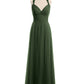 Vestidos de tul con espalda convertible y largo hasta el suelo Verde Oliva Tallas Grandes