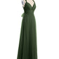 Vestidos de tul con espalda convertible y largo hasta el suelo Verde Oliva Tallas Grandes